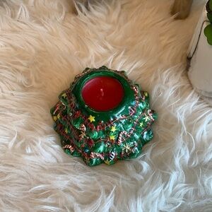 VINTAGE 🧚‍♀️Ceramic Christmas Tree Filled Candle